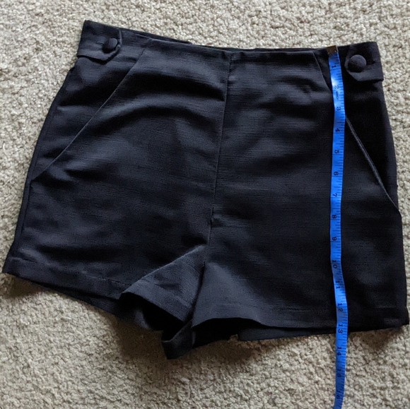 Topshop Black Short Shorts Side Zip - Size Small - Picture 6 of 9